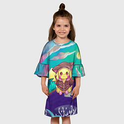 Платье клеш для девочки Покемон в костюме, цвет: 3D-принт — фото 2