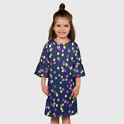 Платье клеш для девочки Абстракция-3 Горох, цвет: 3D-принт — фото 2