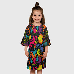 Платье клеш для девочки Space Jam, цвет: 3D-принт — фото 2