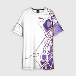 Платье клеш для девочки Фиолетовые нити, цвет: 3D-принт