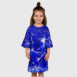 Платье клеш для девочки Морские волны!, цвет: 3D-принт — фото 2