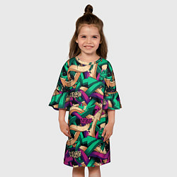 Платье клеш для девочки Граффити стрелы, цвет: 3D-принт — фото 2