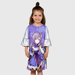 Платье клеш для девочки Keqing Genshin Impact, цвет: 3D-принт — фото 2