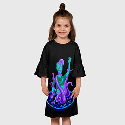 Платье клеш для девочки Пентаграмма, цвет: 3D-принт — фото 2