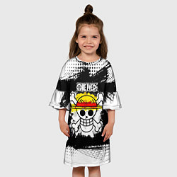 Платье клеш для девочки Весёлый Роджер пиратов Соломенной Шляпы, цвет: 3D-принт — фото 2