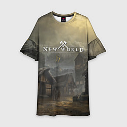 Платье клеш для девочки New World, цвет: 3D-принт