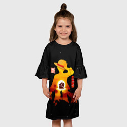 Платье клеш для девочки Манки Д Луффи пираты Соломенной Шляпы, цвет: 3D-принт — фото 2