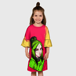 Платье клеш для девочки BILLIE EILISH БИЛЛИ АЙЛИШ Z, цвет: 3D-принт — фото 2