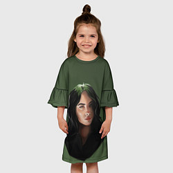 Платье клеш для девочки BILLIE EILISH БИЛЛИ АЙЛИШ Z, цвет: 3D-принт — фото 2