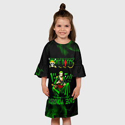 Платье клеш для девочки Ророноа Зоро Ван-Пис, цвет: 3D-принт — фото 2