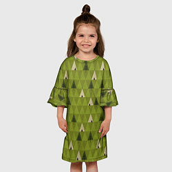 Платье клеш для девочки Лес Текстура, цвет: 3D-принт — фото 2