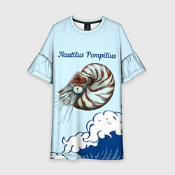 Платье клеш для девочки Nautilus Pompilius океан, цвет: 3D-принт