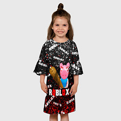 Платье клеш для девочки Roblox piggyСвинка Пигги, цвет: 3D-принт — фото 2