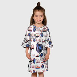 Платье клеш для девочки Дискотека 80, цвет: 3D-принт — фото 2