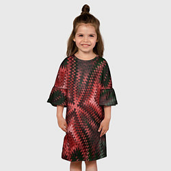 Платье клеш для девочки Серо-коричневый узор, цвет: 3D-принт — фото 2