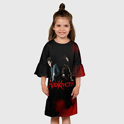 Платье клеш для девочки Агата Кристи группа, цвет: 3D-принт — фото 2