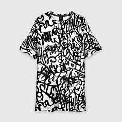 Детское платье Graffiti black on white