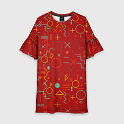 Платье клеш для девочки Mathematics Geometry Geometric, цвет: 3D-принт