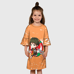 Платье клеш для девочки Yamaguchi Tadashi Haikyu Волейбол Z, цвет: 3D-принт — фото 2