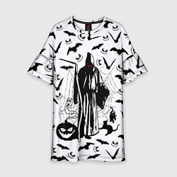 Платье клеш для девочки Хэллоуин, Grim Reaper, цвет: 3D-принт