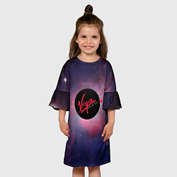 Платье клеш для девочки Virgin Galactic космос, цвет: 3D-принт — фото 2