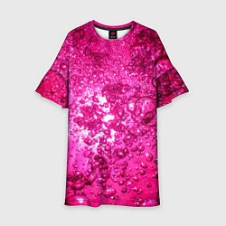 Платье клеш для девочки Розовые Пузырьки, цвет: 3D-принт