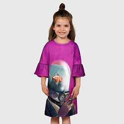 Платье клеш для девочки Эй Джей Академия Амбрелла cпина Z, цвет: 3D-принт — фото 2