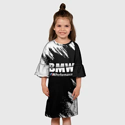 Платье клеш для девочки БМВ РАЗРЕЗАННОЕ ЛОГО, цвет: 3D-принт — фото 2