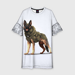 Платье клеш для девочки Служебная собака К9 K9, цвет: 3D-принт