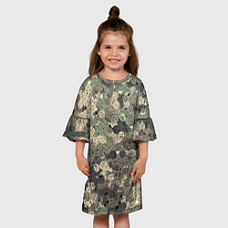 Платье клеш для девочки Эмодзи камуфляж, цвет: 3D-принт — фото 2