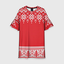 Платье клеш для девочки Зимний лес, цвет: 3D-принт