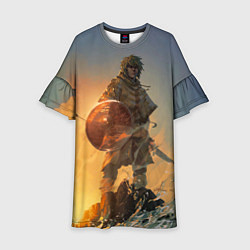 Платье клеш для девочки Винланд стоит на скале сага, цвет: 3D-принт