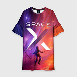 Платье клеш для девочки Space X, цвет: 3D-принт