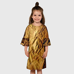 Платье клеш для девочки Старая мятая бумага, цвет: 3D-принт — фото 2