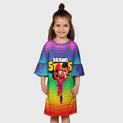 Платье клеш для девочки Brawl Stars Meg, цвет: 3D-принт — фото 2