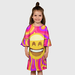 Платье клеш для девочки Абстракция позитив Красочный и яркий принт, цвет: 3D-принт — фото 2