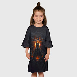 Платье клеш для девочки Clayman - In Flames, цвет: 3D-принт — фото 2