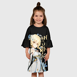 Платье клеш для девочки Путешественница Genshin Impact, цвет: 3D-принт — фото 2