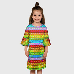 Платье клеш для девочки GLITCH POP IT ГЛИТЧ ПОП ИТ, цвет: 3D-принт — фото 2