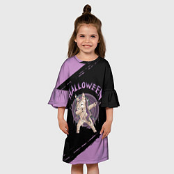 Платье клеш для девочки Даб единорог-мумия на хэллоуин, цвет: 3D-принт — фото 2