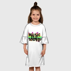 Платье клеш для девочки Merch - DJ MUSICVIDEO, цвет: 3D-принт — фото 2