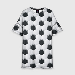 Платье клеш для девочки Текстура футбольного мяча, цвет: 3D-принт