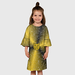 Платье клеш для девочки Кот на фоне АПВ 6 2 3 9, цвет: 3D-принт — фото 2