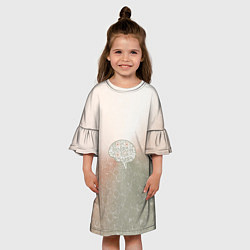 Платье клеш для девочки Мозг на фоне АПВ 7 1 22, цвет: 3D-принт — фото 2