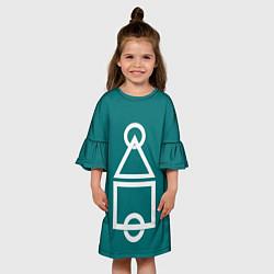 Платье клеш для девочки Игра в кальмара: Игрок 456, цвет: 3D-принт — фото 2