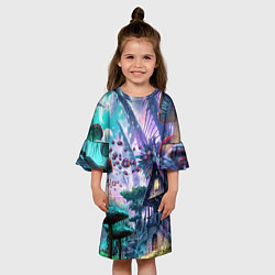 Платье клеш для девочки FantasyFish, цвет: 3D-принт — фото 2