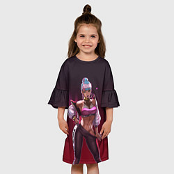 Платье клеш для девочки League of Legends Qiyana, цвет: 3D-принт — фото 2