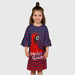 Платье клеш для девочки Сериал - Игра в кальмара cool, цвет: 3D-принт — фото 2