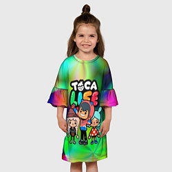 Платье клеш для девочки Toca Life, цвет: 3D-принт — фото 2