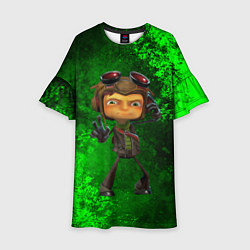 Платье клеш для девочки Psychonauts 2 Распутин, цвет: 3D-принт